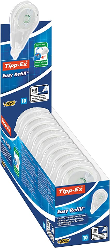 Cassette De Recharge Tipp-Ex Easy Refill - Bande Correctrice 5 Mm X 14 M, Polyester Résistant - Pour Correcteur